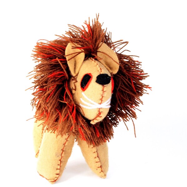 Handgefertigte Wolle gefüllt Löwe / handgemachte Kuscheltiere / wolle Tiere / mexikanischer Volkskunst / Chiapas Handwerk
