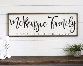 Last Name Sign | Wood Family Sign | Wedding Gift | Established sign | Farmhouse Sign