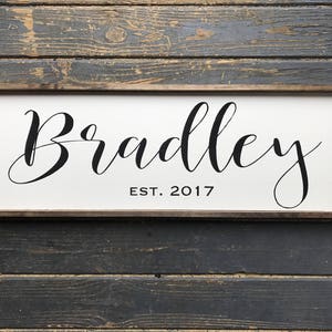 Last Name Sign | Family Name Sign | Wood Family Sign | Personalized Wedding Gift | Established sign |  Wood Framed Sign | Farmhouse Sign