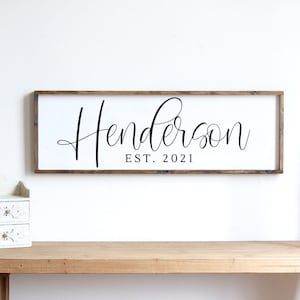 Last Name Sign | Wood Family Sign | Wedding Gift | Established sign | Farmhouse Sign