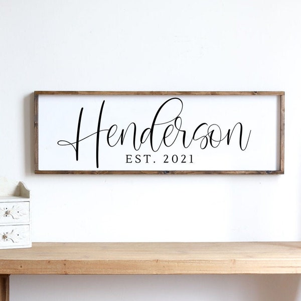 Last Name Sign | Wood Family Sign | Wedding Gift | Established sign | Farmhouse Sign