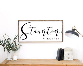City and State Sign | Custom Farmhouse Sign | Address Sign Wall Decor | Farmhouse Wall Decor