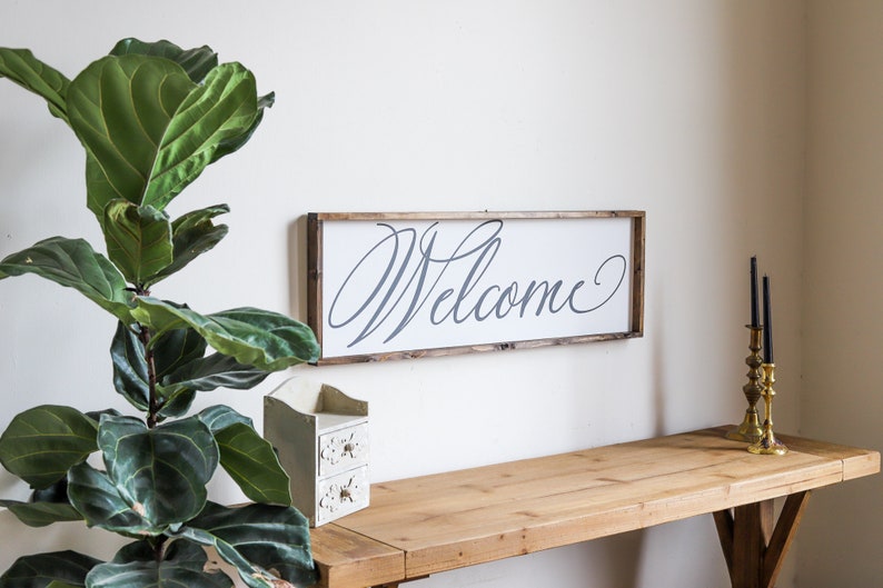 Welcome Sign Entry Way Decor Welcome Wood Sign Entry Decor image 2