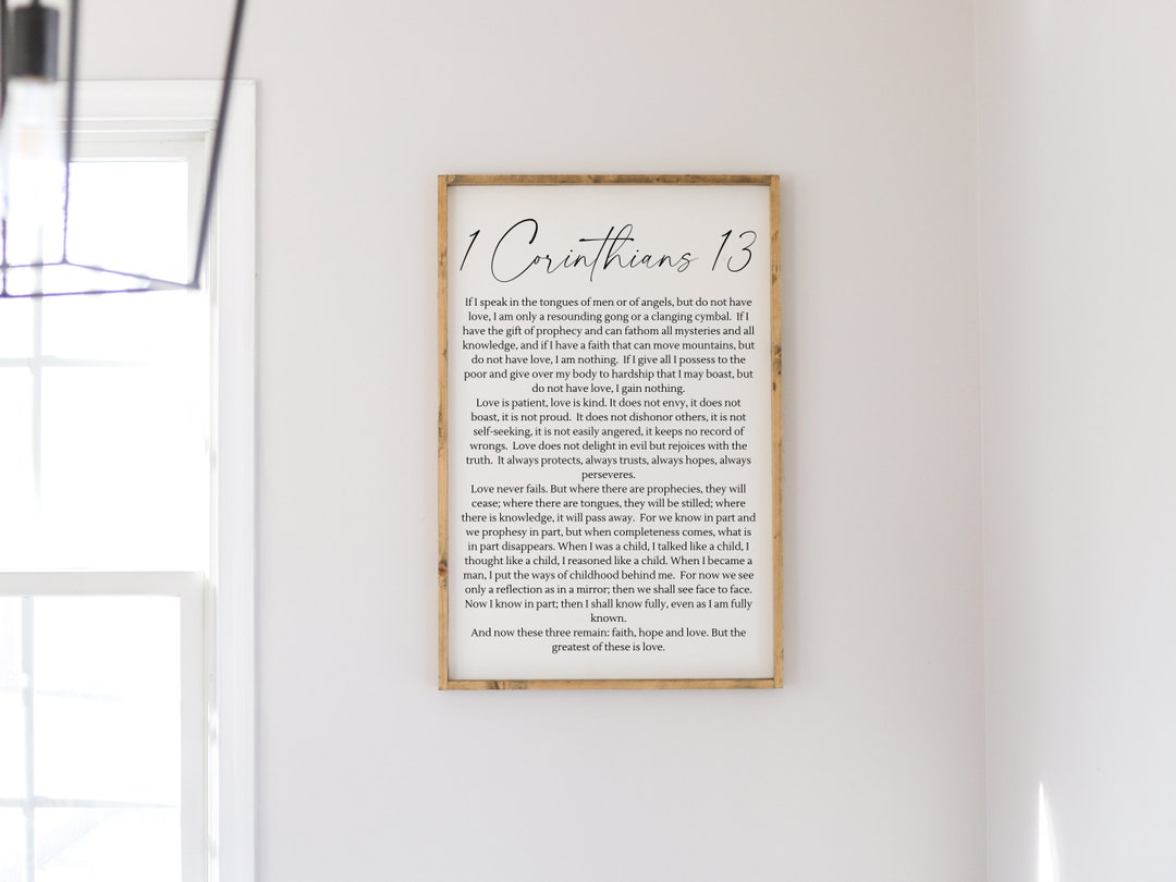 1 Corinthians 13 Sign | the Love Chapter Sign | Christian Wall Decor ...