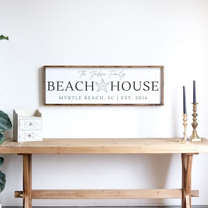 Beach House Sign | Beach House Custom Family Sign | Custom Family Farmhouse Sign | Beach House Wall Decor