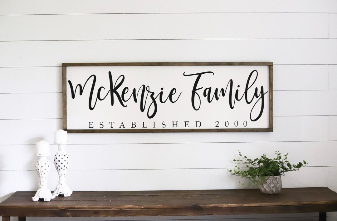 Last Name Sign Wood Family Sign Wedding Gift Established Sign Farmhouse Sign Etsy