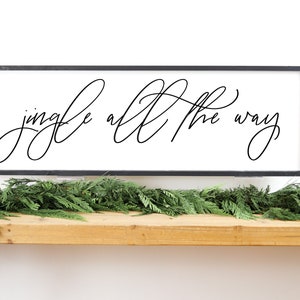 Jingle All The Way | Christmas Wall Decor | Christmas Sign | Wood Framed Sign | Farmhouse Sign