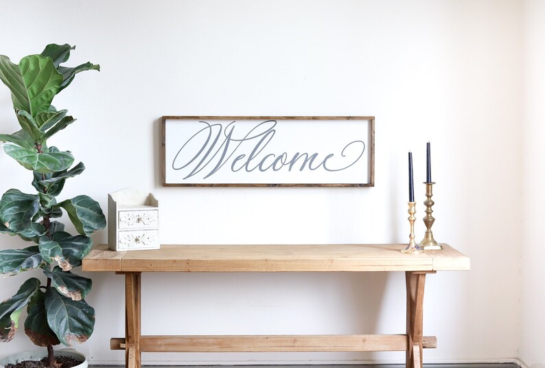 Welcome Sign Entry Way Decor Welcome Wood Sign Entry Decor image 1