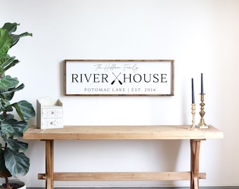 River House Sign | River House Custom Family Sign | Custom Family Farmhouse Sign | River House Wall Decor