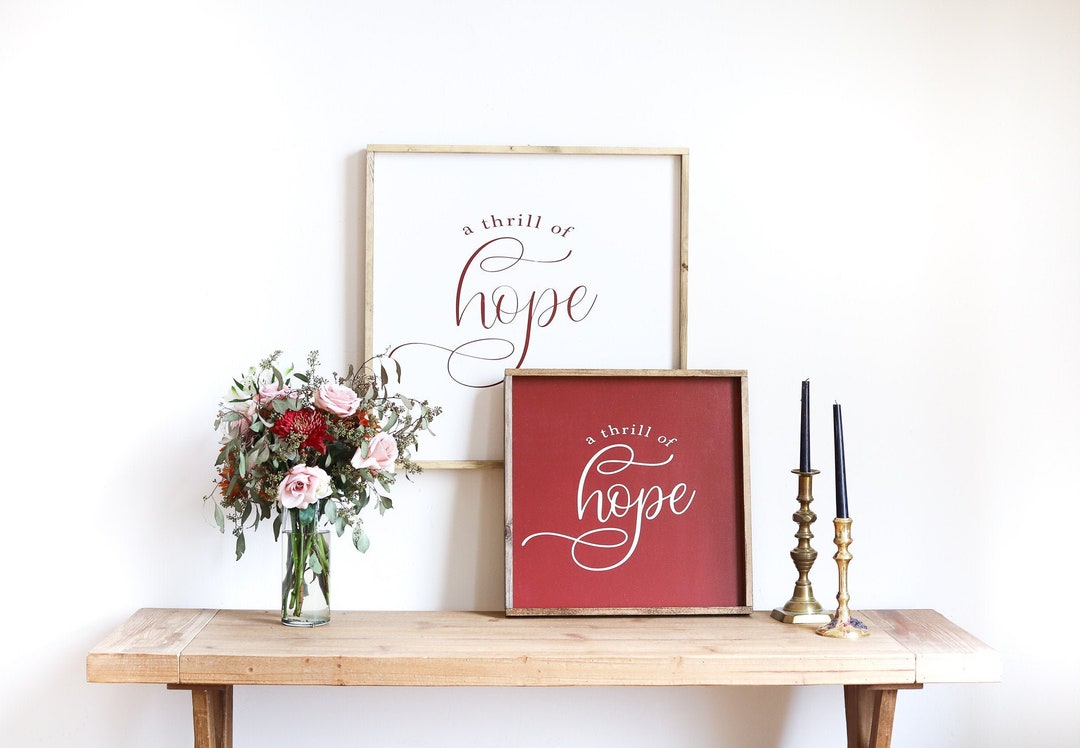 A Thrill of Hope Sign Farmhouse Christmas Sign Christmas Wall Decor Oh