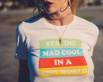 Staying Mad Cool | Top Knot Goods 1970s Vintage Artist Inspired Funny T-Shirt