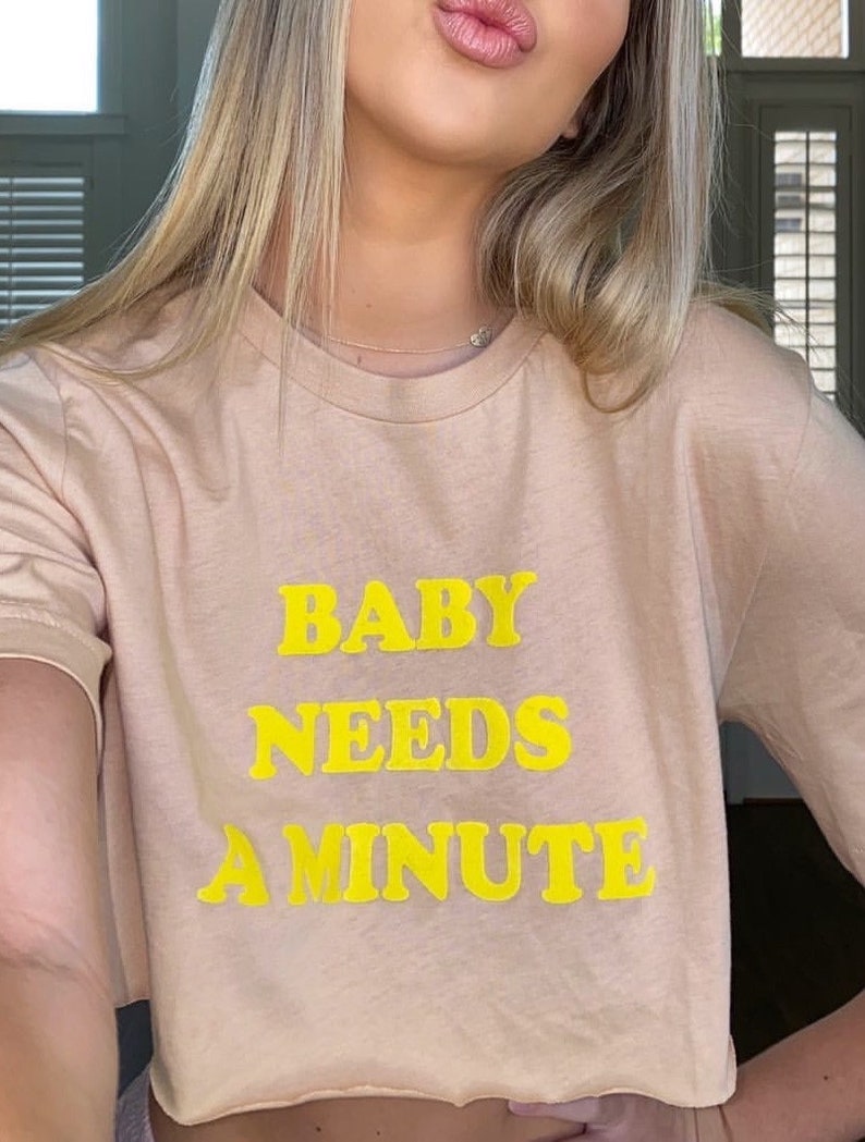 Baby Needs a Minute Top Knot Goods 70s Vintage Inspired Trendy Girls Weekend Boss Babe Comfortable T-shirt image 8