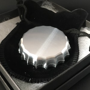 Custom Engraved Golf Ball Marker Bottle Cap Machined Aluminum Raw Finish Personalized