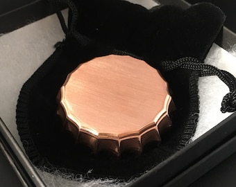 Bottle Cap Golf Ball Marker Machined Copper Brushed Finish