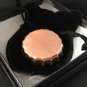 Bottle Cap Golf Ball Marker Machined Copper Brushed Finish