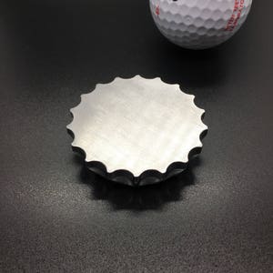 Golf Ball Marker Bottle Cap Engraved Fore Play Machined Aluminum Brushed Finish image 7