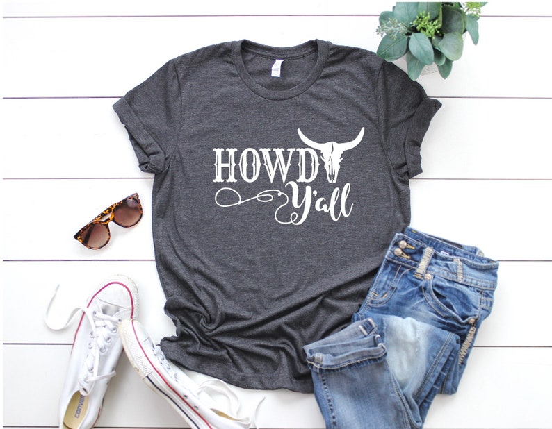 Howdy Y'all Country Shirt Cow Skull Shirt Southern Girl - Etsy