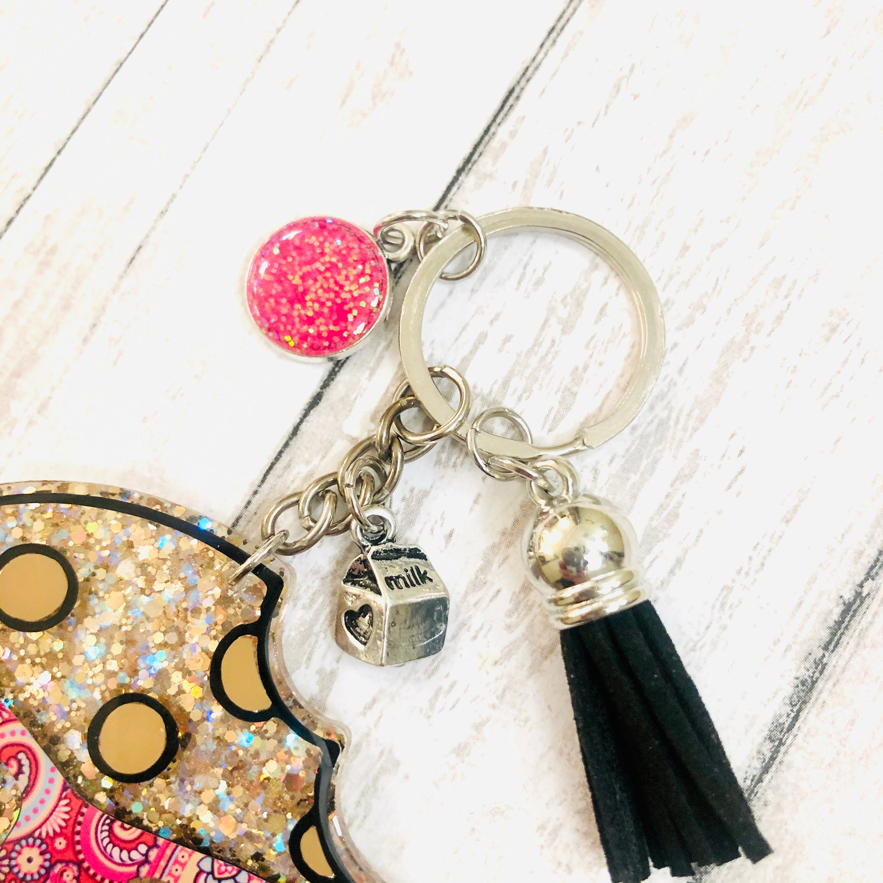 Keychain Glitter Keychain Cookie Keyring One Smart Cookie Etsy UK