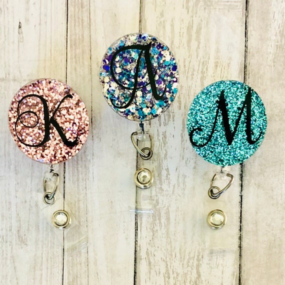 Custom Badge Reel, Glitter Badge Reel, Personalized Badge Reel, RN