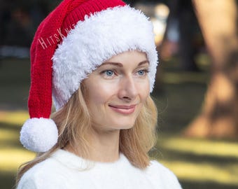 Strickanleitung für eine Weihnachtsmannmütze (PDF-Anleitung) – Strickanleitung für Damen und Herren – Weihnachtsmütze, Elfenmütze, rot – einfach für Anfänger – sofortiger digitaler Download