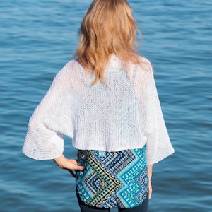 KNITTING PATTERN Summer cardigan knit bolero shrug beginner PDF pattern hand knitted jacket women wedding shrug pattern crop sweater