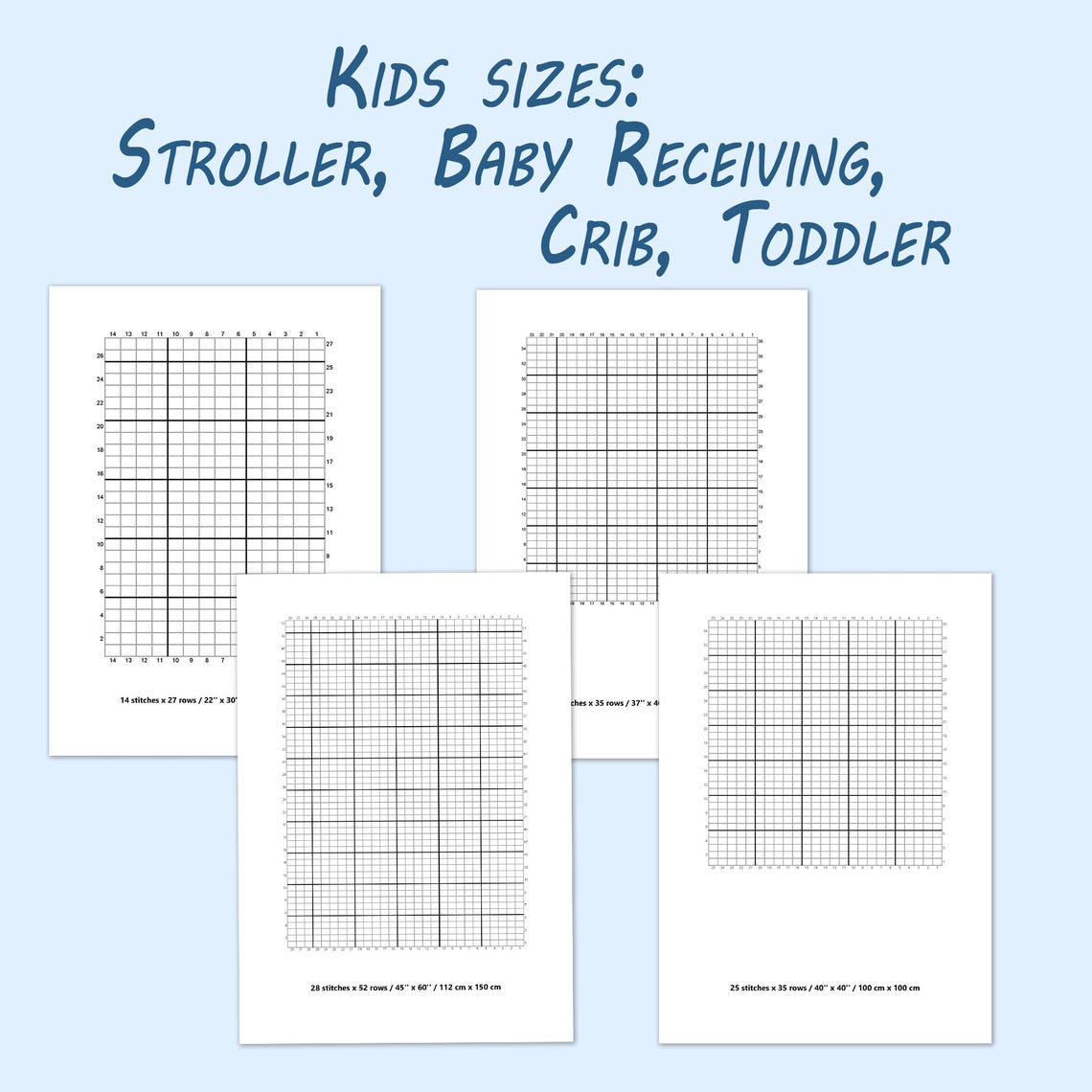 12 Clean Grid Charts - Finger Knitting - Loose No Loom Graph Templates ...