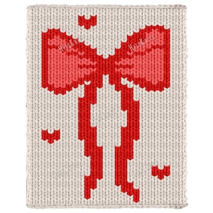 Red Bow Blanket - Finger Knitting Pattern PDF, Knit Plush graphghan, Bulky Jumbo  yarn super chunky throw afghan