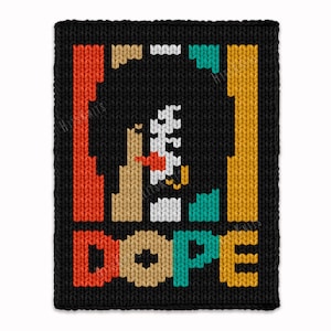 Dope Chunky Blanket - Hand Finger Knitting Pattern - PDF Knit Color work afghan Super Bulky Jumbo 7 yarn throw