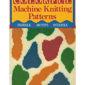 PDF eBook "Bunte Maschinenstrickmuster" 96 Seiten Lochkarten fair isle Intarsien Einzelmotive Vintage Lochkarte Bruder knitmaster