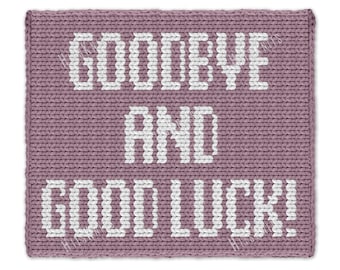 Goodbye and Good Luck Knitting Pattern, Chunky Jumbo Yarn Blanket, Farewell Going Away Gift, Word Graphghan Chart PDF