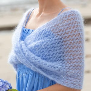 KNITTING PATTERN knit infinity shawl pdf tutorial wedding wrap very easy beginner knitter fluffy mohair 8 mm 12 ply bridal cover bridesmaid
