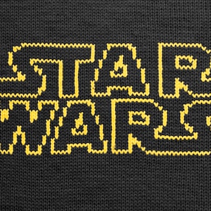 Star Wars-tekstgrafiek - PDF-breipatroon - intarsia-diagram en schriftelijke instructies - hand- en machinaal gebreide grafiek - direct downloaden