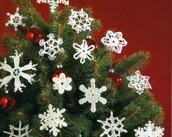 Vintage patterns 60 crochet snowflakes christmas ornaments tree trims window decoration holidays decor xmas gifts ideas crochet hook size 10