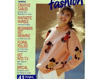 Vintage 80s magazine "Machine Knitting Fashion n2" PDF instant download knit patterns for Brother KnitMaster Silver Reed fail isle intarsia