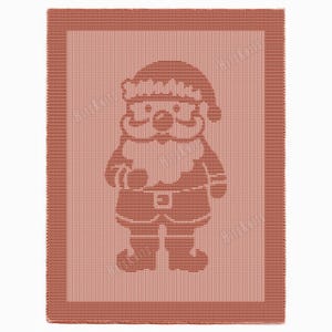 Santa Claus Blanket Knitting Pattern PDF, knit and purl only - Christmas Beginner-friendly afghan - Instant Digital Download