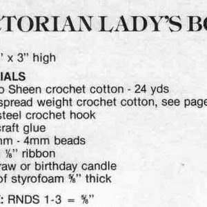 Vintage 80s crochet pattern christmas victorian lace ornaments ladys boot bungle and horn snowman PDF instructions tree trims decorations image 5