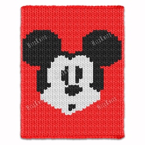 Finger Knitting Pattern PDF, Mickey Mouse Knit Kids Blanket, Bulky Jumbo 7 yarn super chunky crib throw lap afghan toddler child