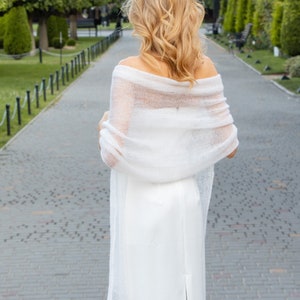 Easy KNITTING PATTERN thin mohair shawl pattern winter wedding scarf pdf pattern hand knit bridal stole pattern bridal wrap digital download zdjęcie 2
