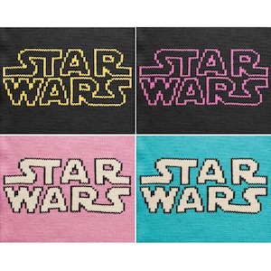 Set van 2 Star Wars-tekstgrafieken - pdf-breipatroon - intarsia-diagram - schriftelijke instructies - hand- en machinaal gebreide grafiek direct downloaden