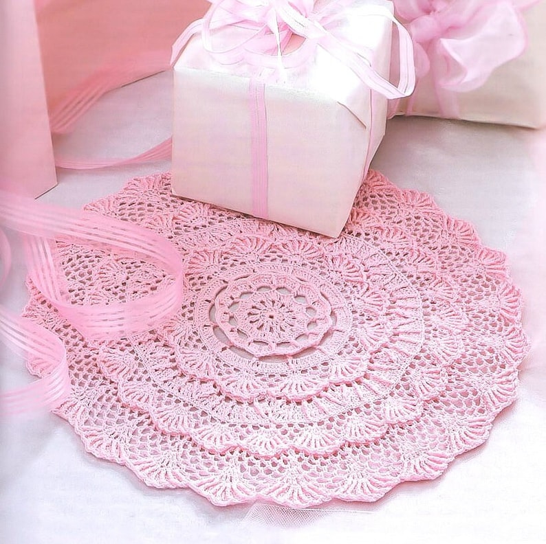 Crochet pattern lace crochet doily vintage PDF tutorial digital download wedding decor table decoration placemat bedspread cotton hook 7 image 1