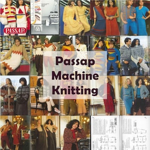 40 patterns Machine knitting magazine 80s Passap 34 Duomatic-80/S PDF vintage womens knits sweaters dresses tops skirts cardigans trousers