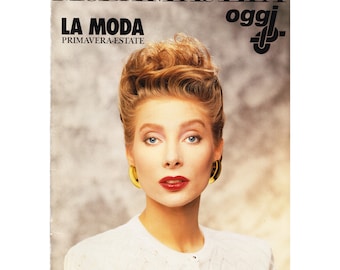 Vintage italian magazine 80s "Modamaglia Oggi" knit patterns, punchcards & electronic Defendi Brother knitting machines womens kids garments