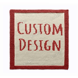 Patrón de manta personalizada - Manta de punto personalizada con intarsia - Manta afgana de hilo deportivo, DK o Aran - Cualquier tamaño