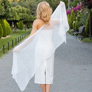 Easy KNITTING PATTERN thin mohair shawl pattern winter wedding scarf pdf pattern hand knit bridal stole pattern bridal wrap digital download zdjęcie 8