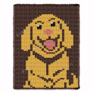 Floppy-eared Dog Chunky Blanket, Retriever Knitting Pattern PDF, Knit Kids Blanket Bulky Jumbo 7 yarn, pet lover throw puppy afghan