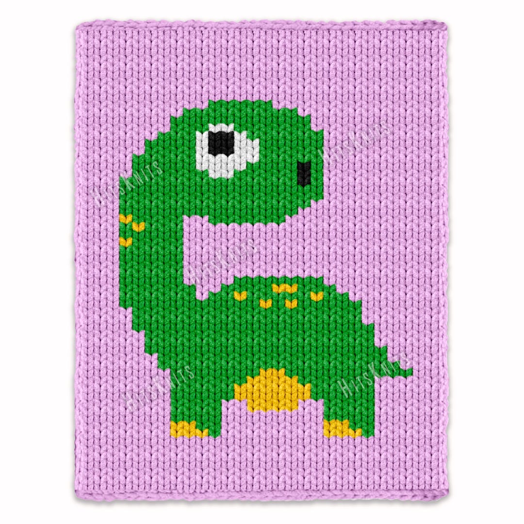 Finger Knitting Pattern - Cute Brontosaurus Afghan - Baby Sauropod ...