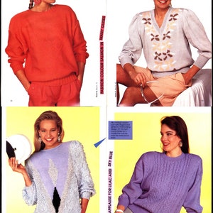 Big womens collection 31 machine knitting patterns knit pullovers standard gauge punchcards/electronic Singer, Brother, Passap, Knitmaster image 8