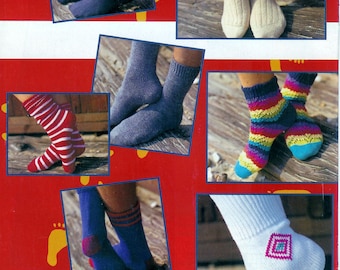 Vintage magazine "Machine knitting news, the sock supplement" PDF patterns mens womens kids socks fair isle striped lace instructions 4 ply