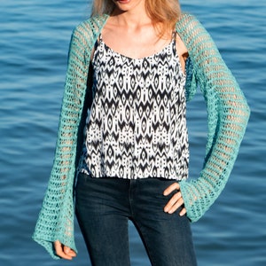 KNITTING PATTERN summer knit shrug PDF pattern Mesh lace bolero jacket beginner pattern women crop cardigan 4 ply 5.5 mm cotton sweater