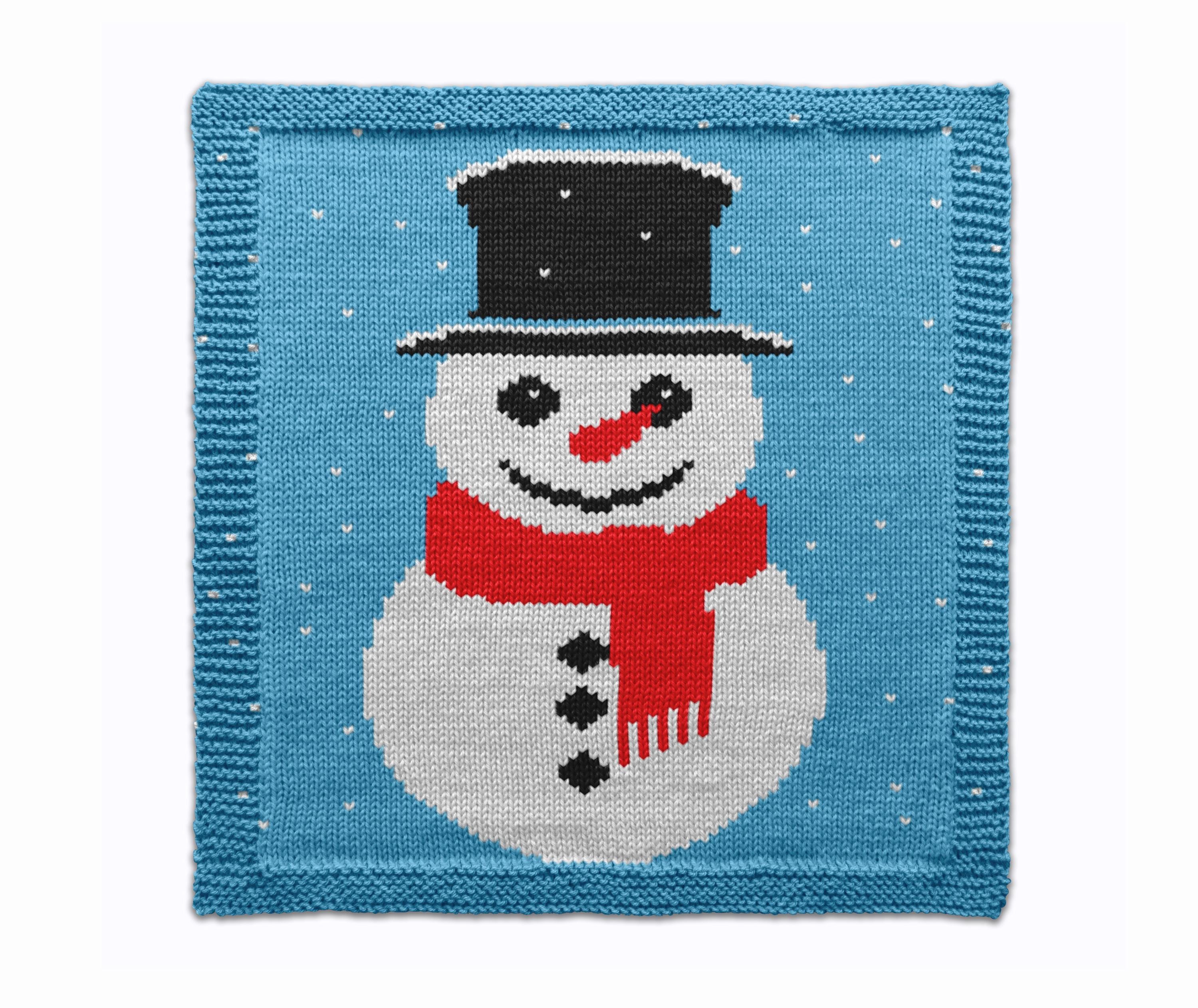 Graph Knitted Snowman Pattern Snowman Chart for Hand and Machine Knitting – Colorwork, Fair Isle ...